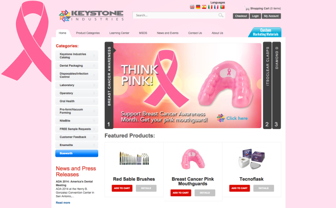 We've updated our website for the month of October in support of Breast Cancer Awareness Month.